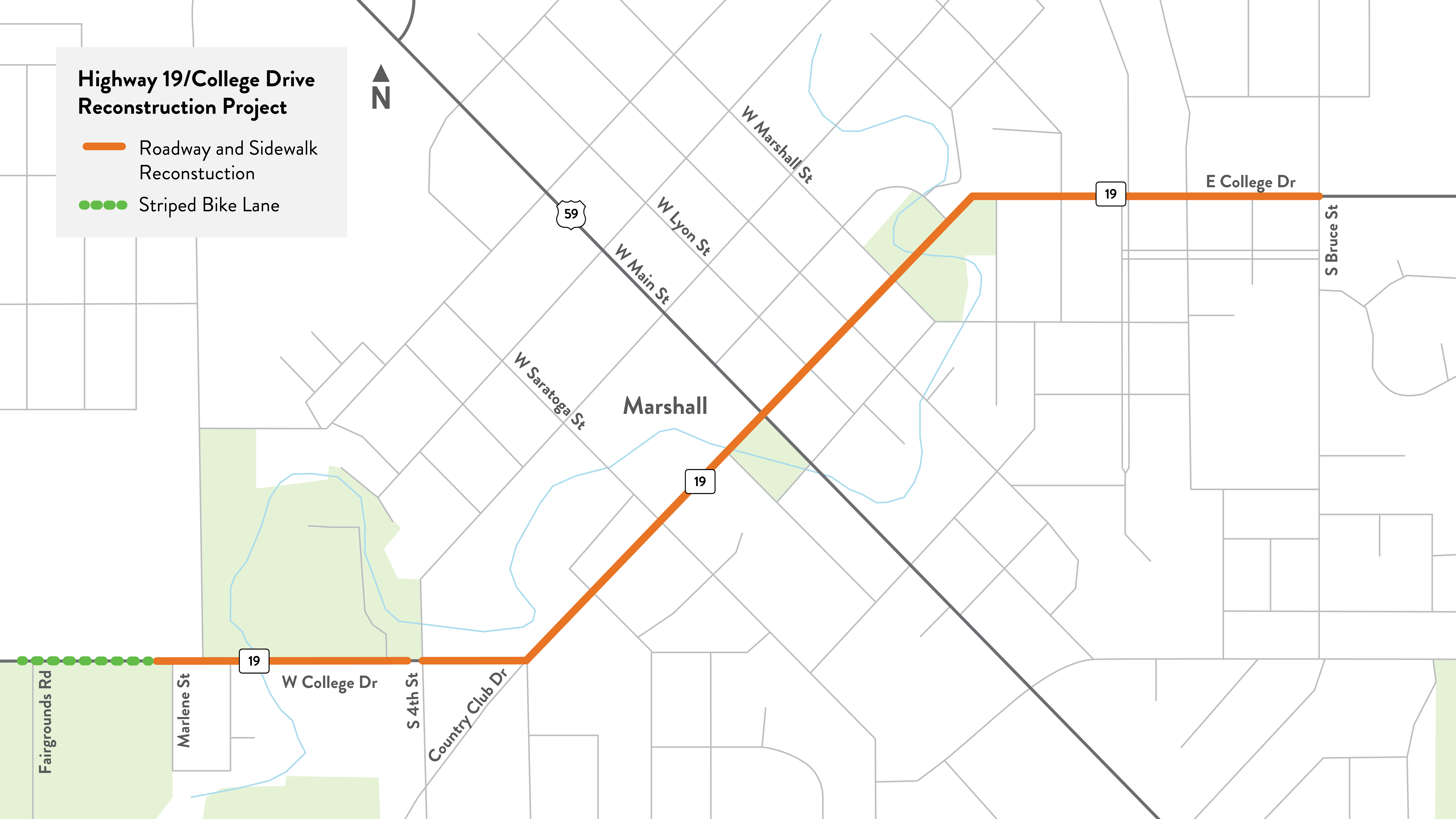Both project areas shown on one map